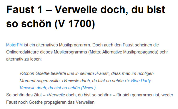 Verweile doch! du bist so schön! Verweile doch! du bist so schön!