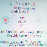Lesebühne für Kinder im Atelier Eins ... Zwei ... Drei, Rellinghauser Straße 114