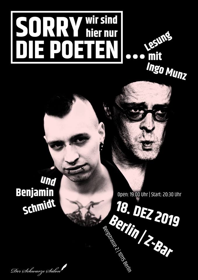 Z-Bar Berlin: Sorry, wir sind hier nur die Poeten. Benjamin Schmidt & Ingo Munz